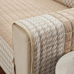 Houndstooth Waffle Quilted Sofa Cover