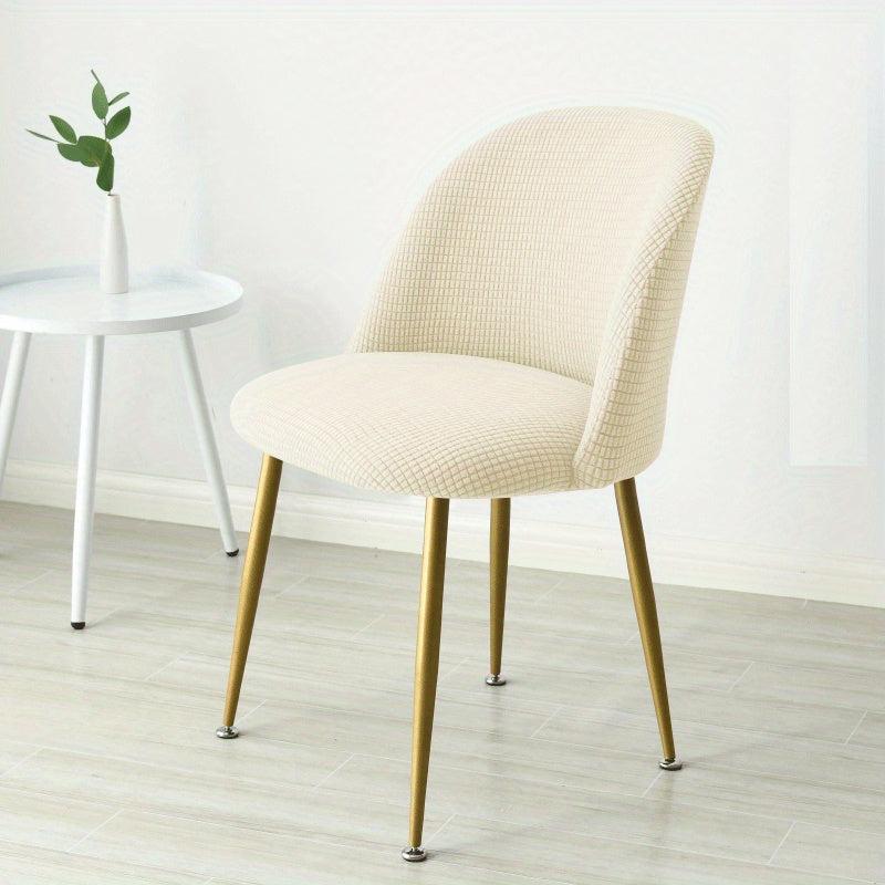 Polar Fleece Low Back Dining Chair Cover Elastic Stretch Protective Cover