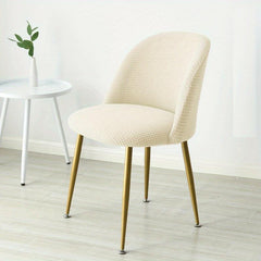 Polar Fleece Low Back Dining Chair Cover Elastic Stretch Protective Cover