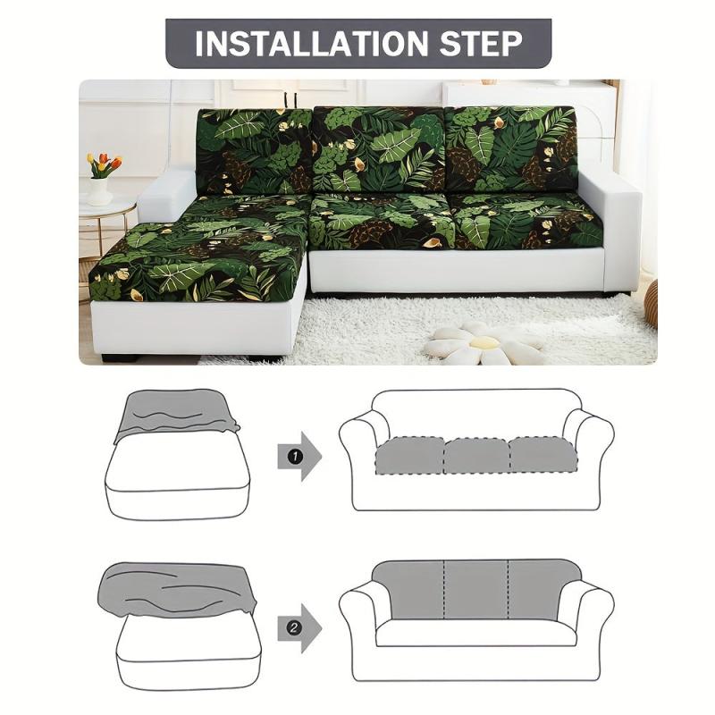 Greenery Leaf Printed Sofa Slipcover Stretch Furniture Protector