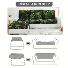 Greenery Leaf Printed Sofa Slipcover Stretch Furniture Protector