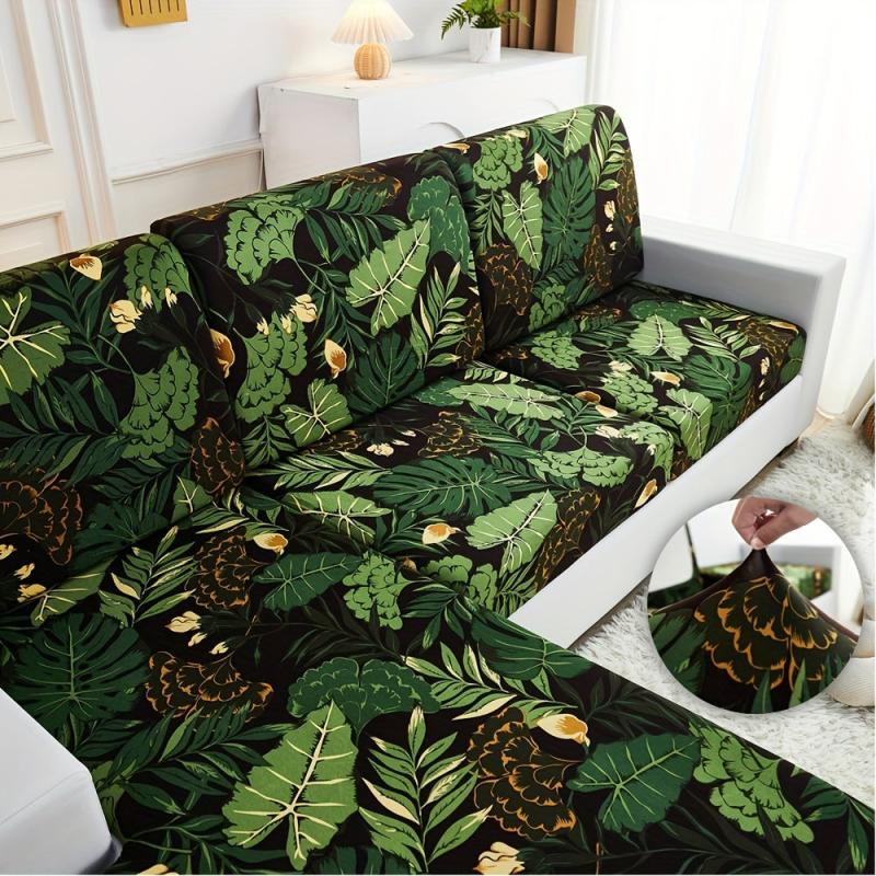 Greenery Leaf Printed Sofa Slipcover Stretch Furniture Protector