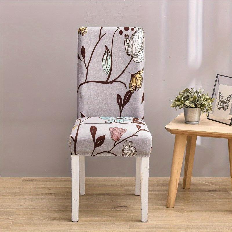 Flower Printed Elastic Dining Chair Covers - Protect Your Furniture with Style