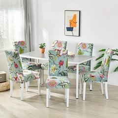 Flower Printed Elastic Dining Chair Covers - Protect Your Furniture with Style