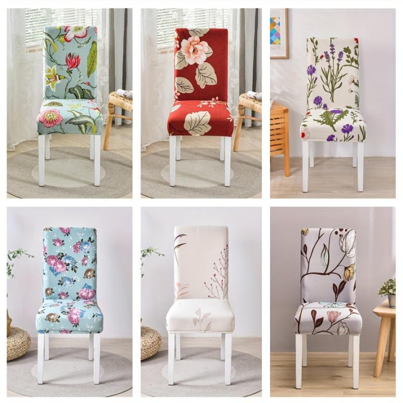 Flower Printed Elastic Dining Chair Covers - Protect Your Furniture with Style