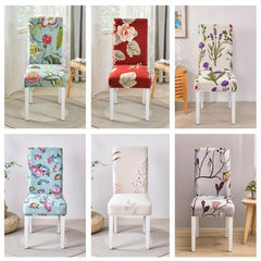 Flower Printed Elastic Dining Chair Covers - Protect Your Furniture with Style