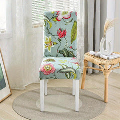 Flower Printed Elastic Dining Chair Covers - Protect Your Furniture with Style