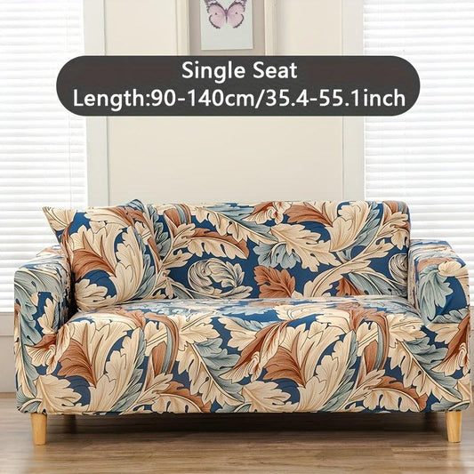1pc Printed Elastic Sofa Slipcover Non-slip Couch Cover
