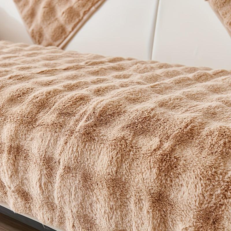 Rabbit Plush Sofa Slipcover Soft Comfortable Pet Friendly