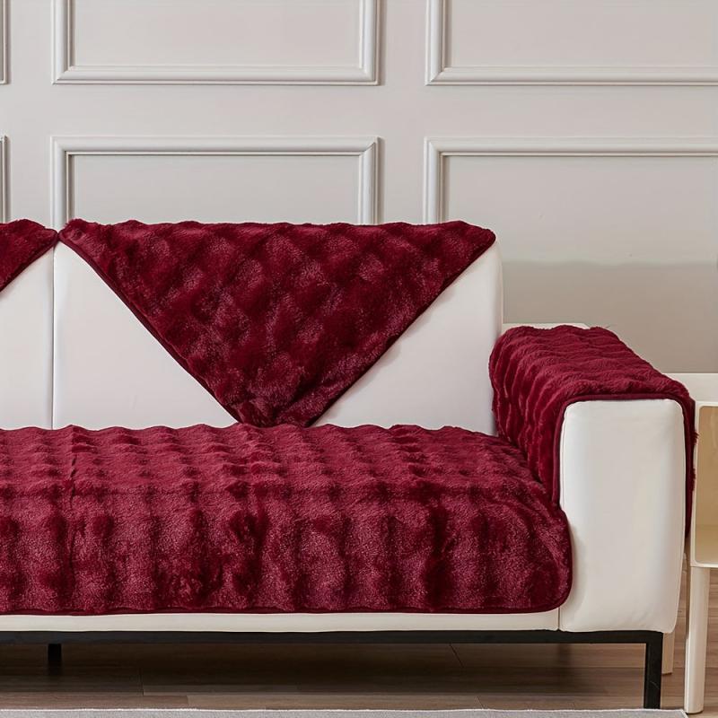 Rabbit Plush Sofa Slipcover Soft Comfortable Pet Friendly