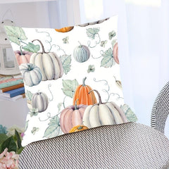 Thanksgiving Fall Cushion Cover 18''x18'' Zippered Printed Pillowcase