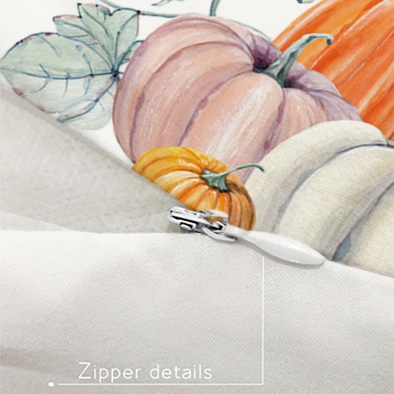 Thanksgiving Fall Cushion Cover 18''x18'' Zippered Printed Pillowcase