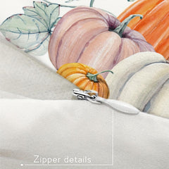 Thanksgiving Fall Cushion Cover 18''x18'' Zippered Printed Pillowcase