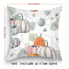 Thanksgiving Fall Cushion Cover 18''x18'' Zippered Printed Pillowcase
