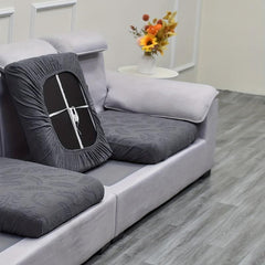 Waterproof Jacquard Leaf Pattern Sofa Slipcover with Cushion Cover