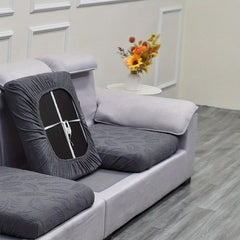 Waterproof Jacquard Leaf Pattern Sofa Slipcover with Cushion Cover