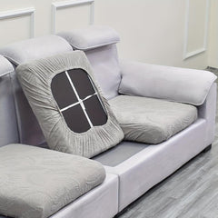 Waterproof Jacquard Leaf Pattern Sofa Slipcover with Cushion Cover