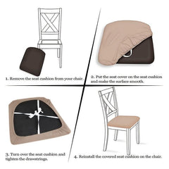 Stretchy Printed Chair Seat Covers - Removable & Washable Slipcover Protector