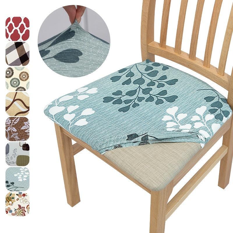 Stretchy Printed Chair Seat Covers - Removable & Washable Slipcover Protector