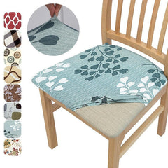 Stretchy Printed Chair Seat Covers - Removable & Washable Slipcover Protector