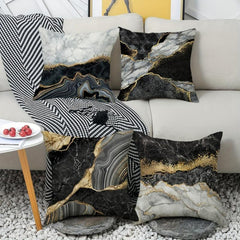 Gray Abstract Linen Blend Cushion Cover