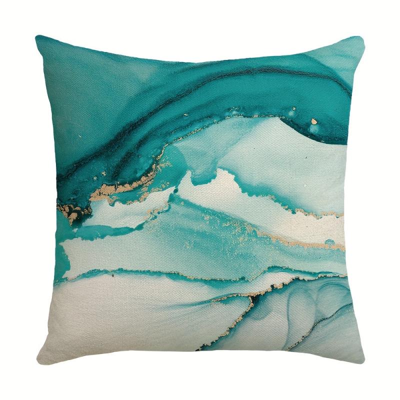Gray Abstract Linen Blend Cushion Cover