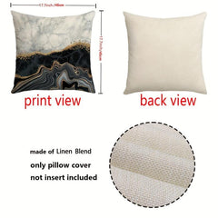 Gray Abstract Linen Blend Cushion Cover