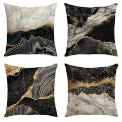 Gray Abstract Linen Blend Cushion Cover