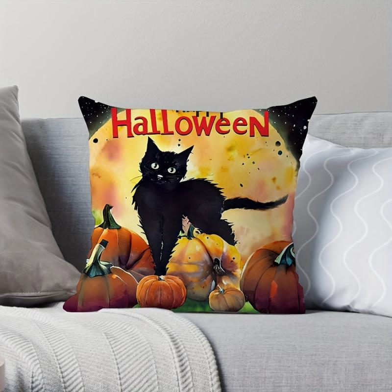 Christmas Halloween Pumpkin Party Throw Pillow Covers