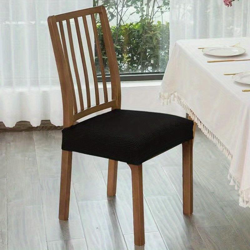 Jacquard Dining Chair Seat Cover Elastic Spandex Chair Seat Covers