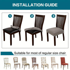 Jacquard Dining Chair Seat Cover Elastic Spandex Chair Seat Covers