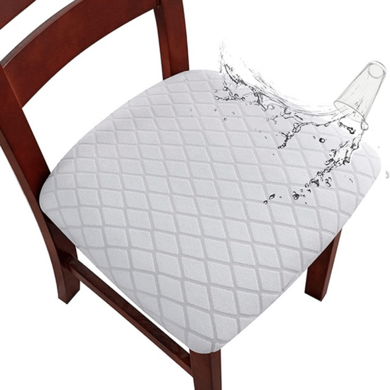 Waterproof Jacquard Dining Chair Cover with Hooks