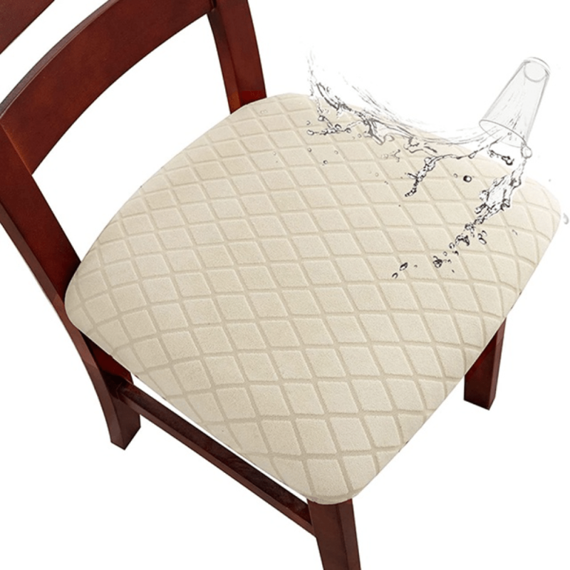 Waterproof Jacquard Dining Chair Cover with Hooks