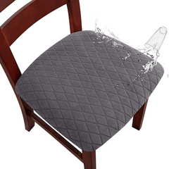 Waterproof Jacquard Dining Chair Cover with Hooks