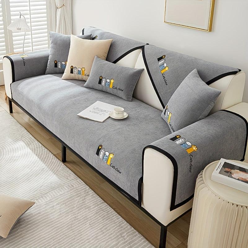 Soft Sofa Slipcover Pets Friendly Non-slip Furniture Protector Washable