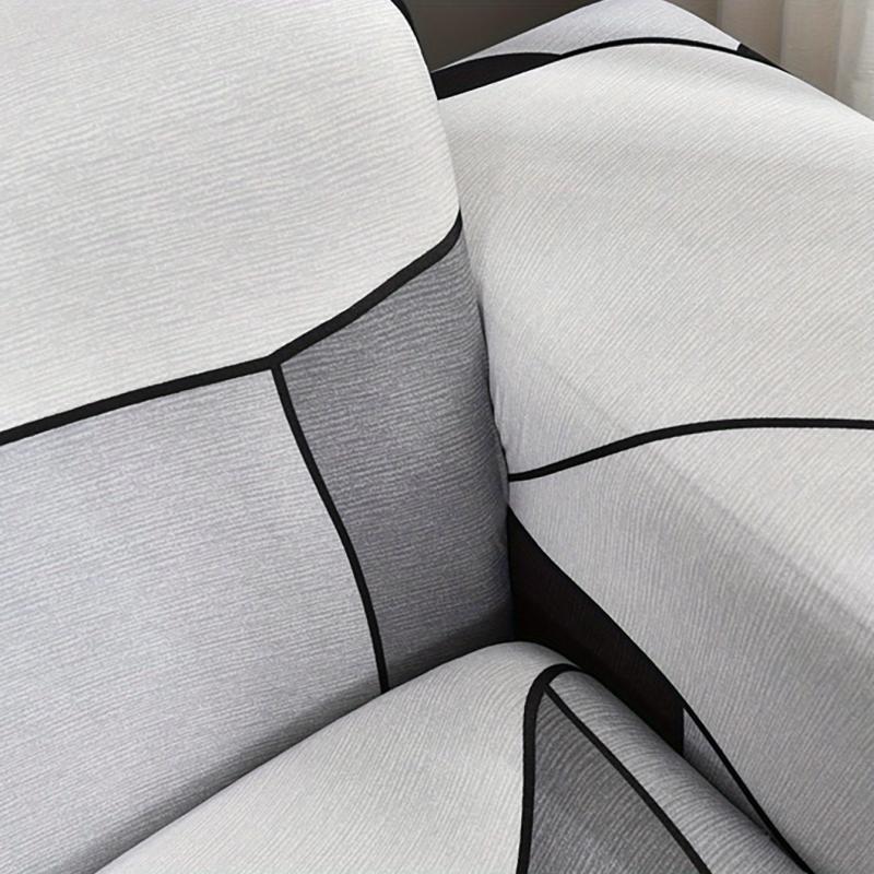 Gray Geometric Sofa Slipcover Furniture Protector for Home Decor