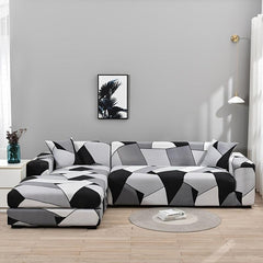 Gray Geometric Sofa Slipcover Furniture Protector for Home Decor