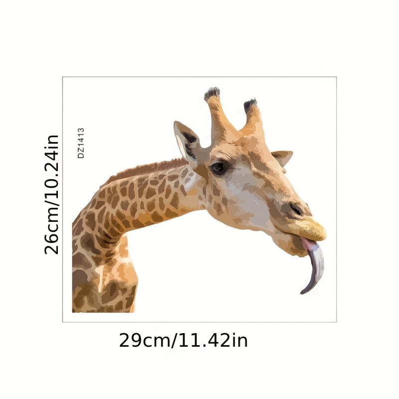 Giraffe Glass Window Sticker - Removable Vinyl Waterproof Window Film