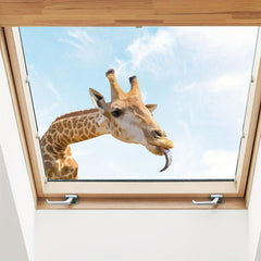 Giraffe Glass Window Sticker - Removable Vinyl Waterproof Window Film