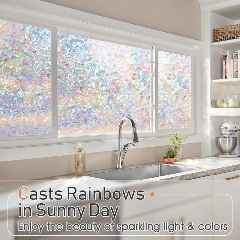 Rainbow Window Privacy Film Stained Glass Sticker