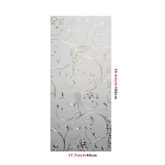 Privacy Window Film Etched Flowers Static Cling Glass Door Film