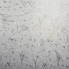 Privacy Window Film Etched Flowers Static Cling Glass Door Film