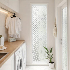 Frosted Glass Window Film Sun Blocking UV Protection Cross Pattern