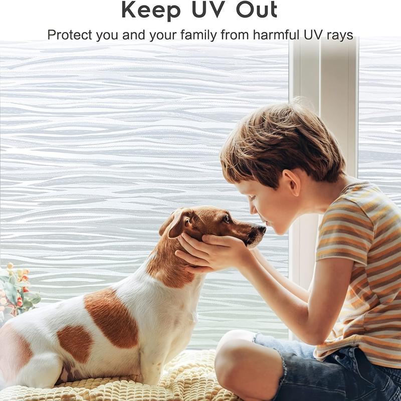 Frosted Glass Window Film Privacy UV Blocking Static Cling