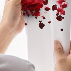 Semi Sheer Red Roses Heart Voile Curtain for Living Room Bedroom Kitchen Cafe