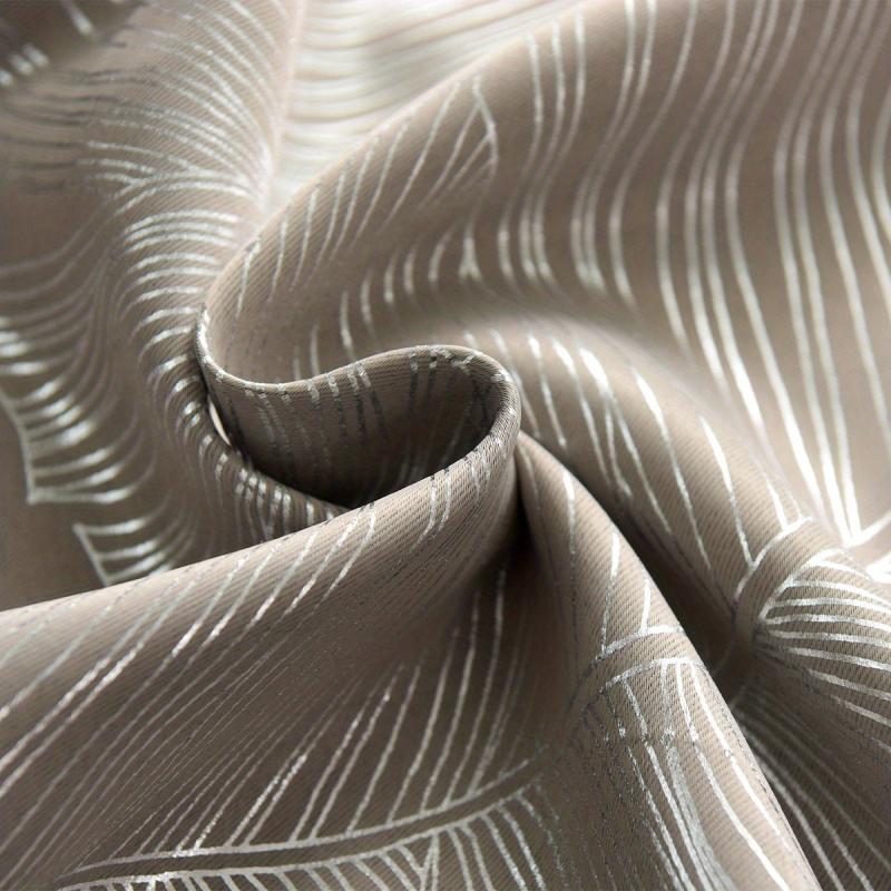 Silvery Leaf Pattern Blackout Curtain for Home Decor