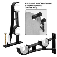 Heavy Duty Double Curtain Rod Brackets Supports up to 50kg