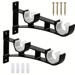 Heavy Duty Double Curtain Rod Brackets Supports up to 50kg