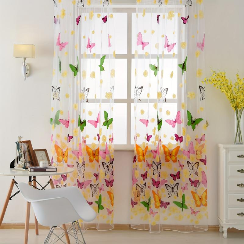 Butterfly Sheer Curtain for Home Decor