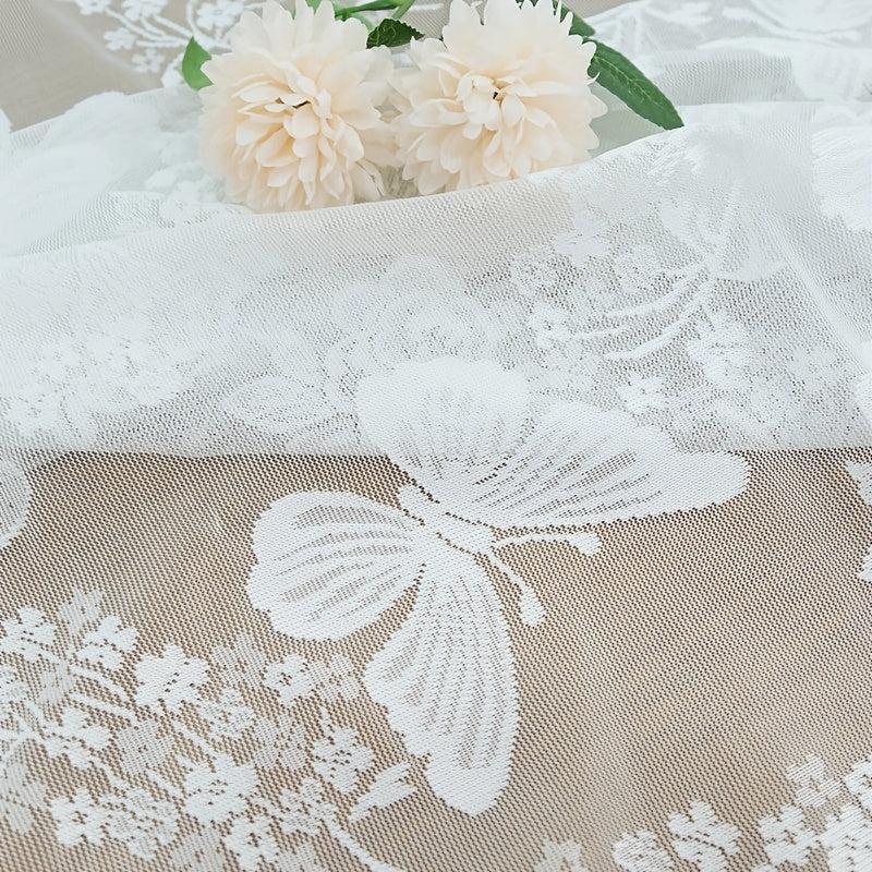 Butterfly Flower Lace Curtain for Home Decoration